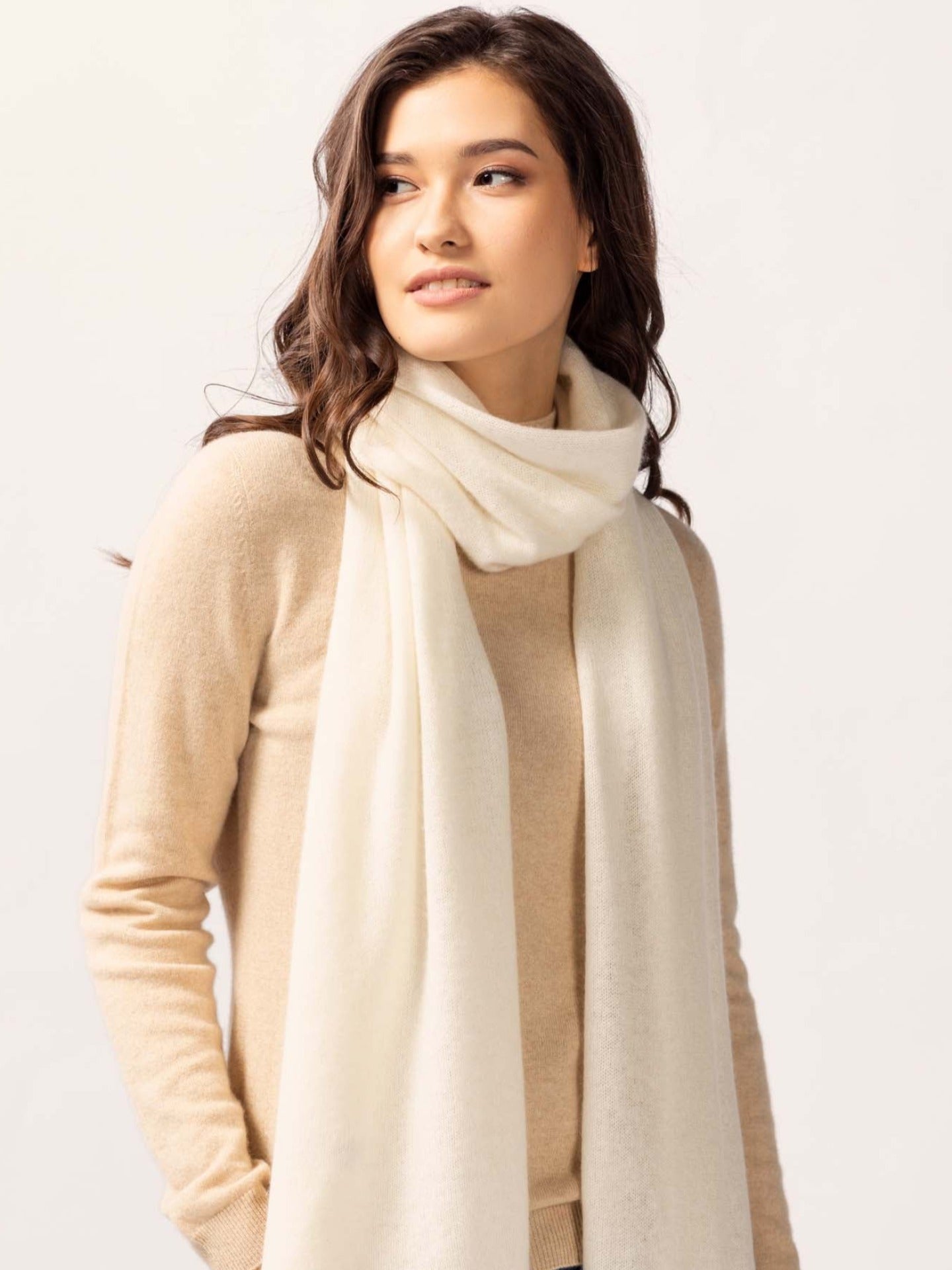 Beige Cashmere Scarf