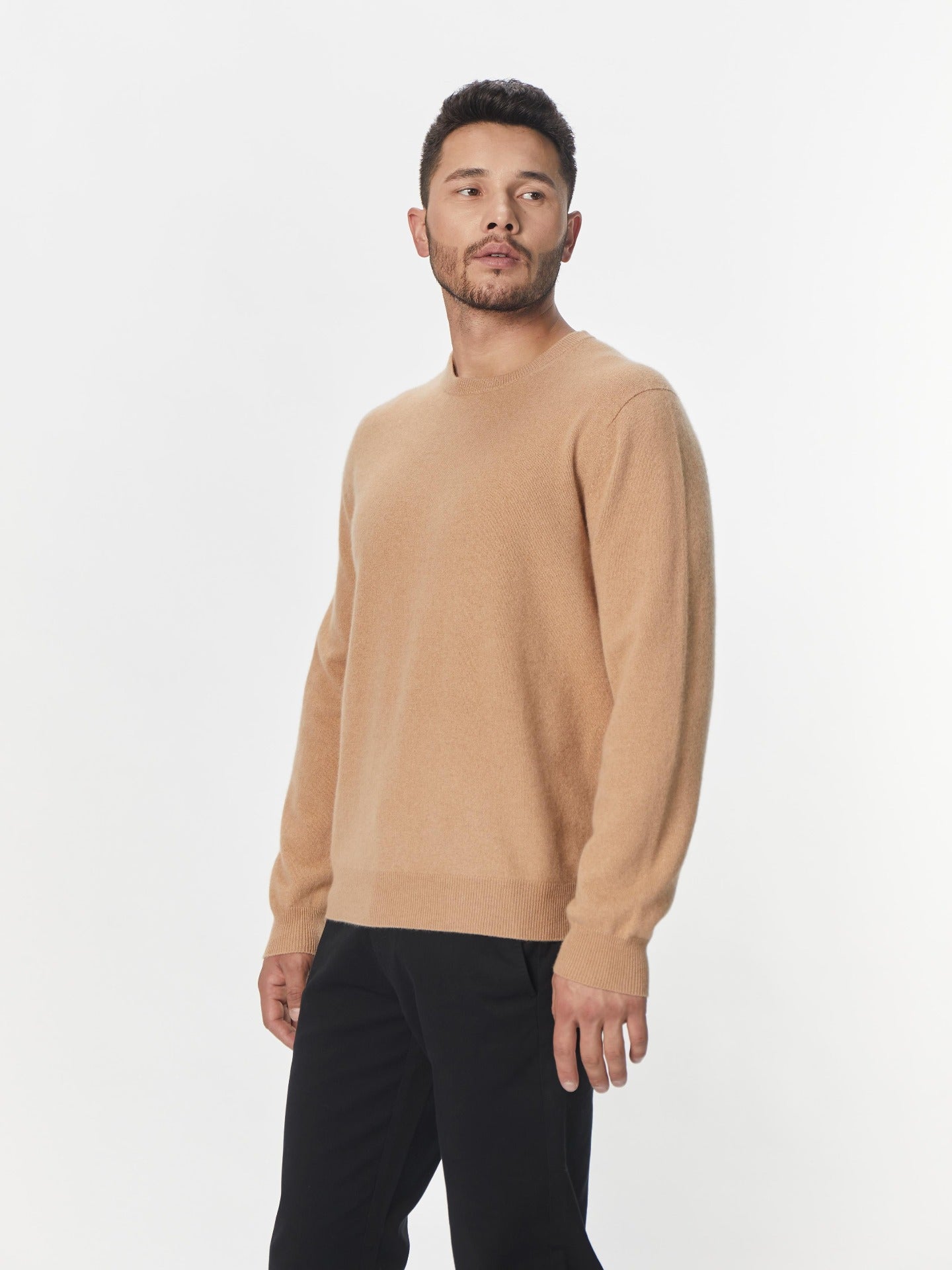 Camel Cashmere Crew Neck Jumper