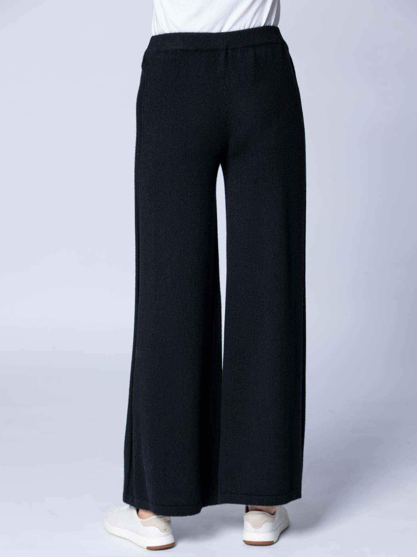 Women's Cashmere Wide Leg Pant Black – Gobi Cashmere USA