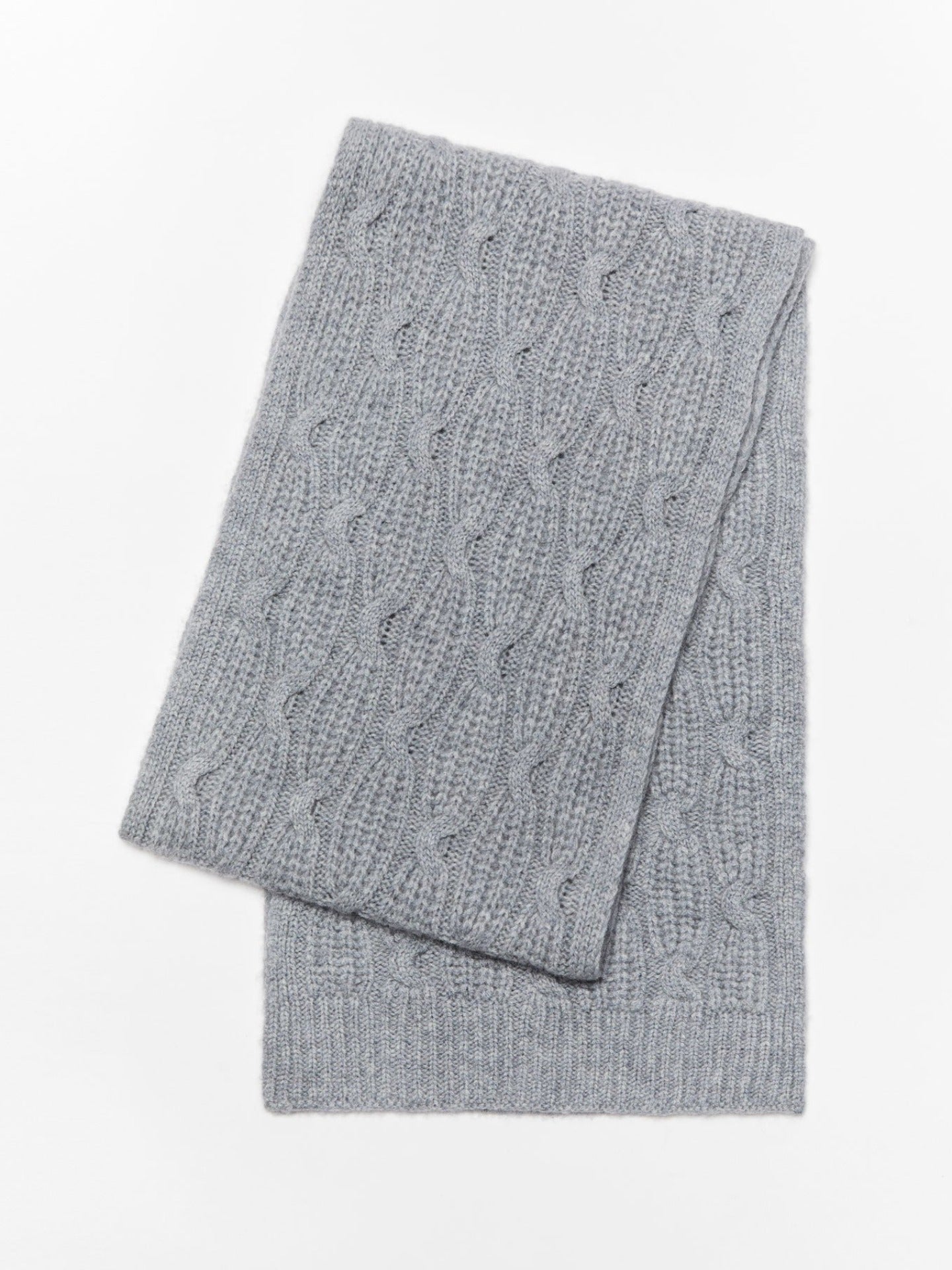 Gobi Cashmere Cable Knit Scarf Light Gray 180X30 / Light Gray