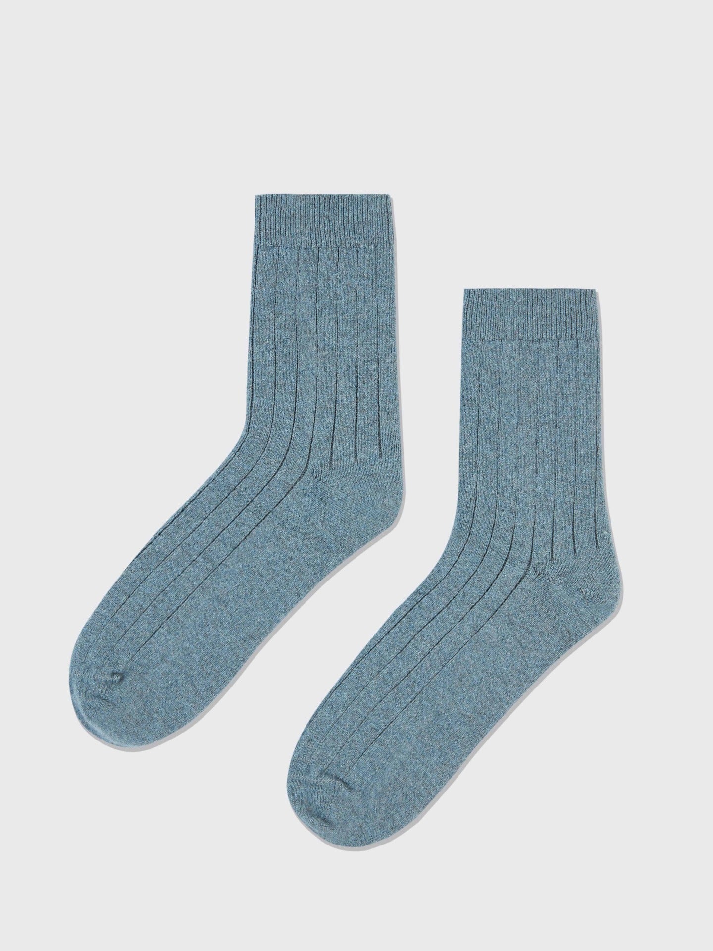 Organic Color Unisex Cashmere Trim Knit Bed Socks Grey - Gobi Cashmere