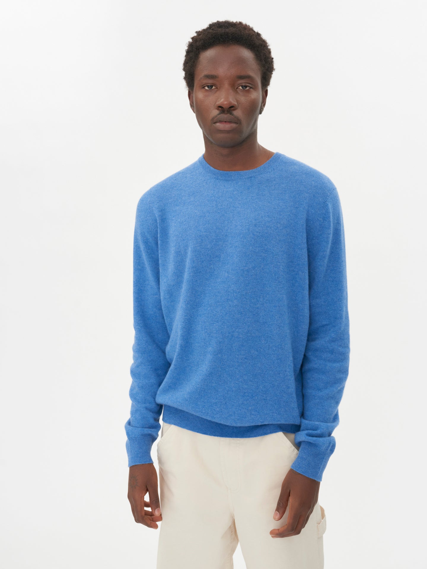 Basic Cashmere Pullover, Mens V-neck Wool Sweater