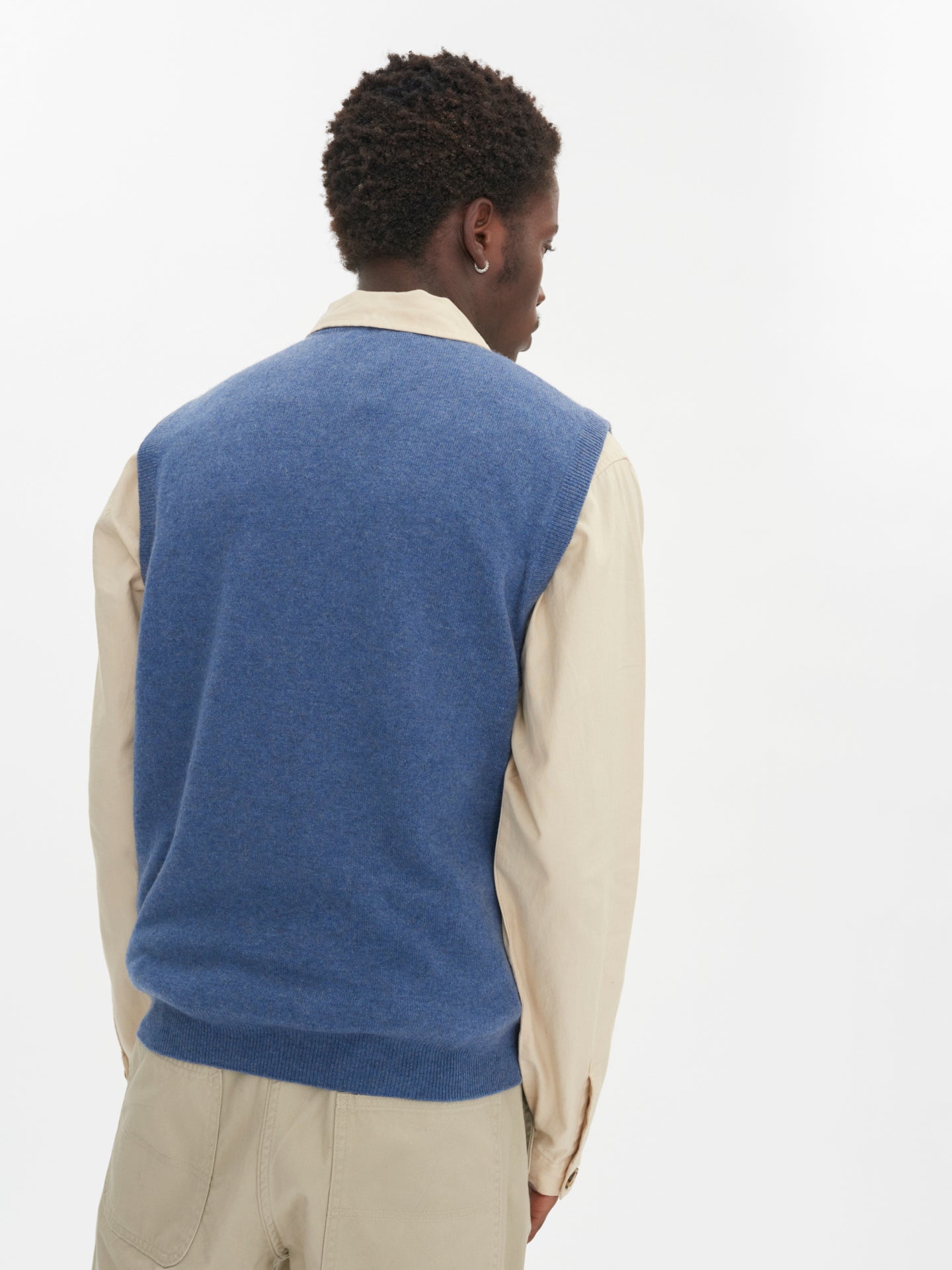 Men's Cashmere Vest Bijou Blue - Gobi Cashmere