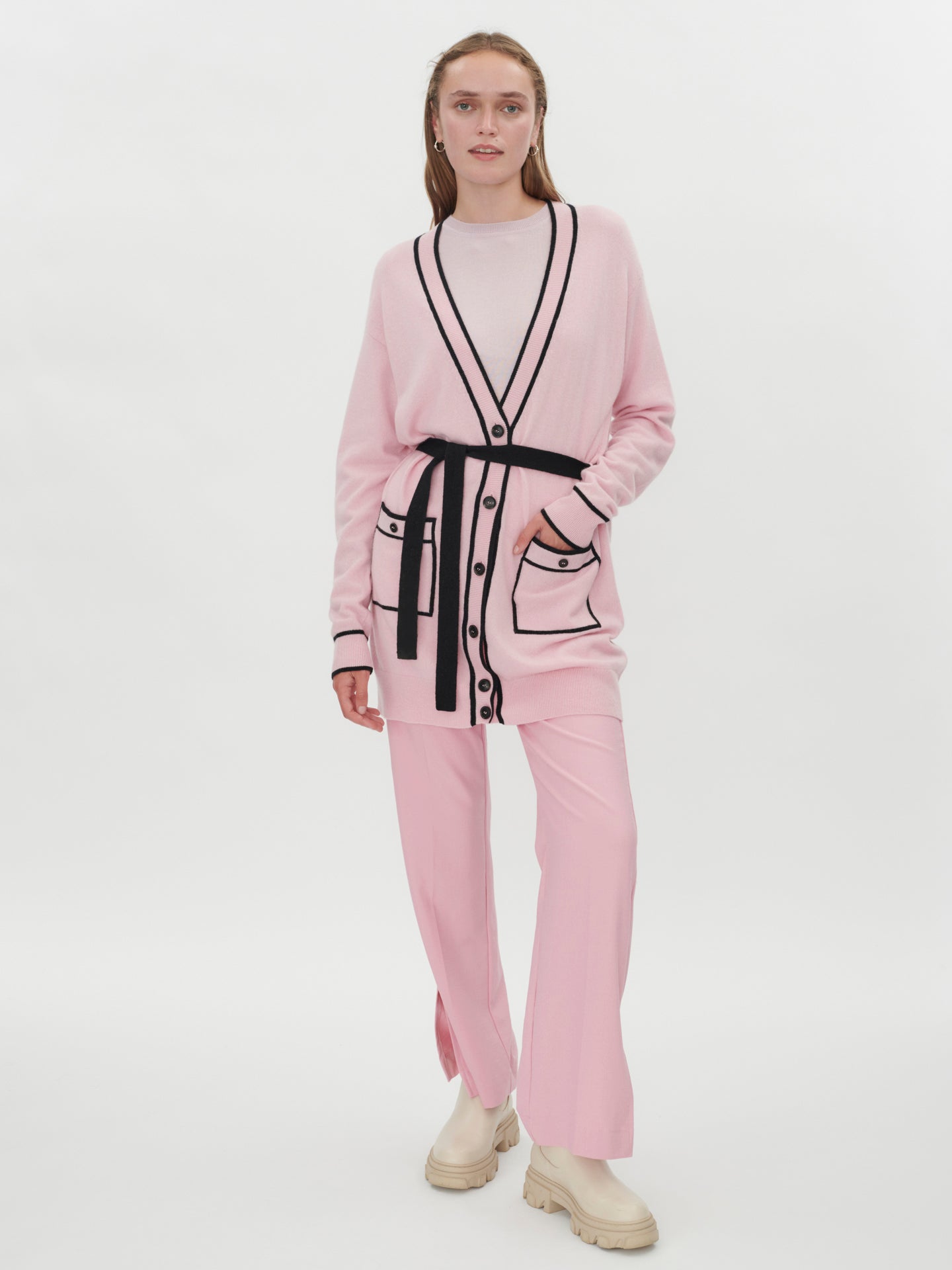 Zara Pink Tweed Chanel Dupe Long Sleeve Jacket Dress S  eBay