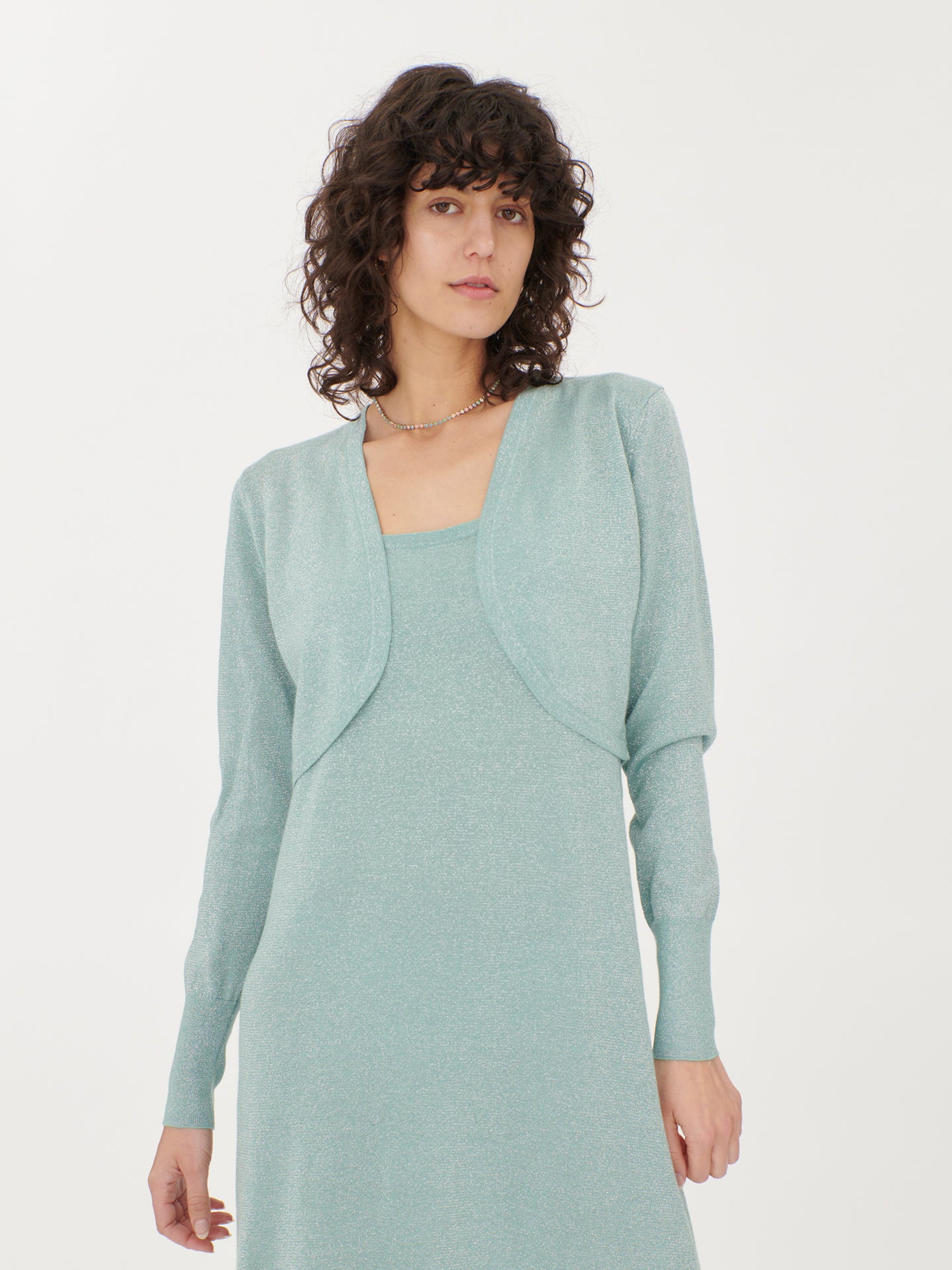 Women's Silk Cashmere Bolero Gray Mist - Gobi Cashmere