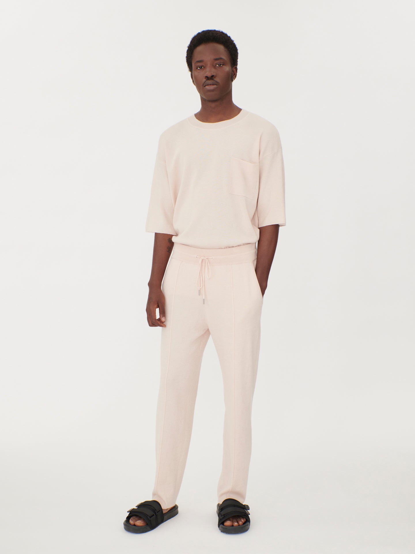 Silk Cashmere Men's Joggers Whisper Pink - Gobi Cashmere