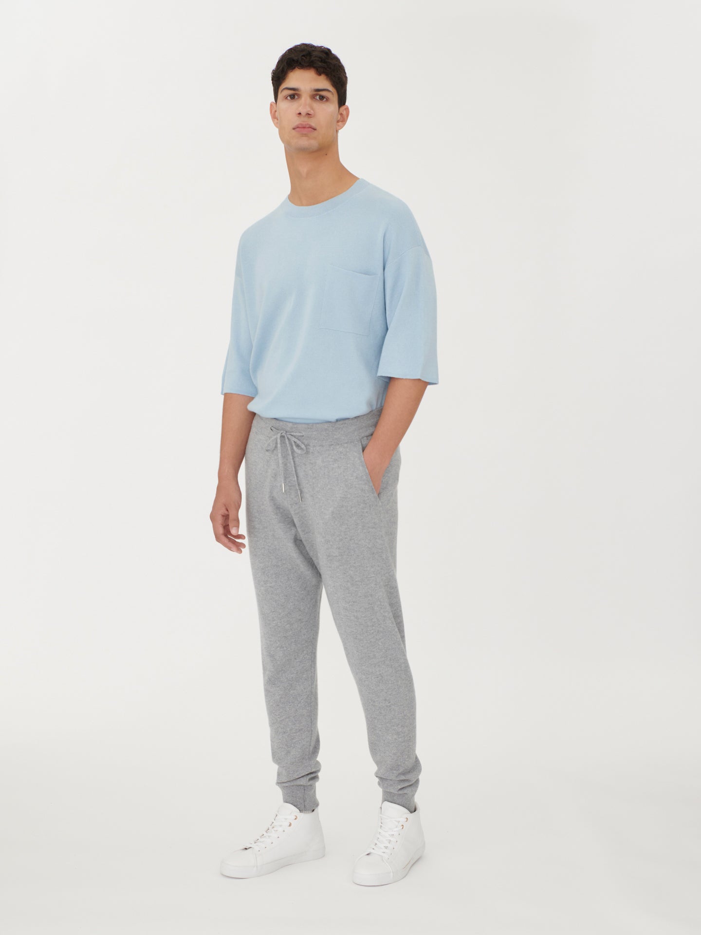 Men's Cashmere Jogger Vapor Blue - Gobi Cashmere