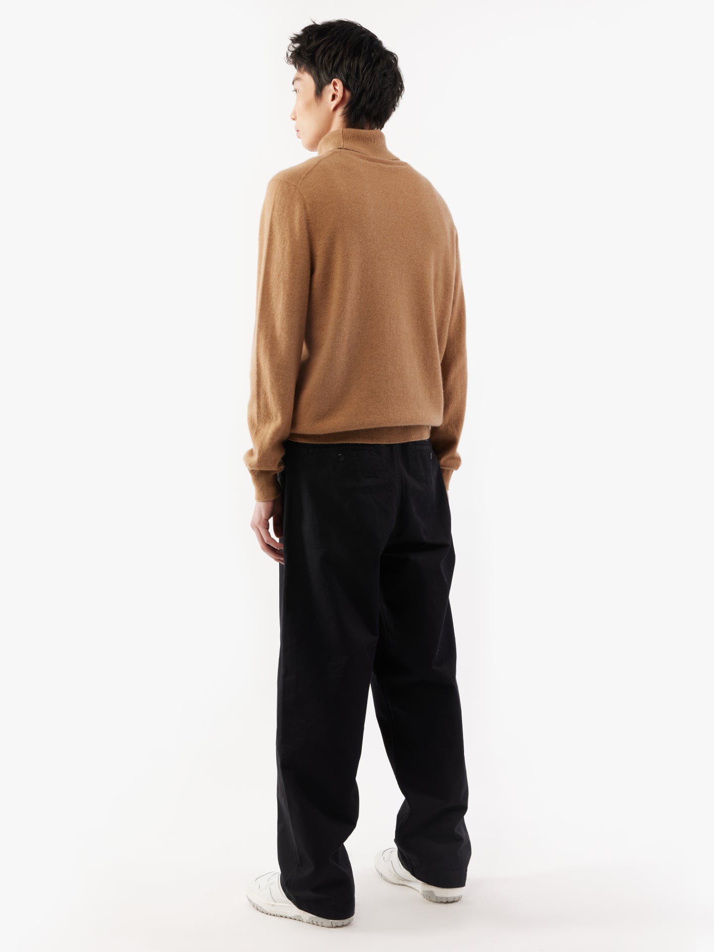 Men's Cashmere Basic Turtleneck Brown - Gobi Cashmere