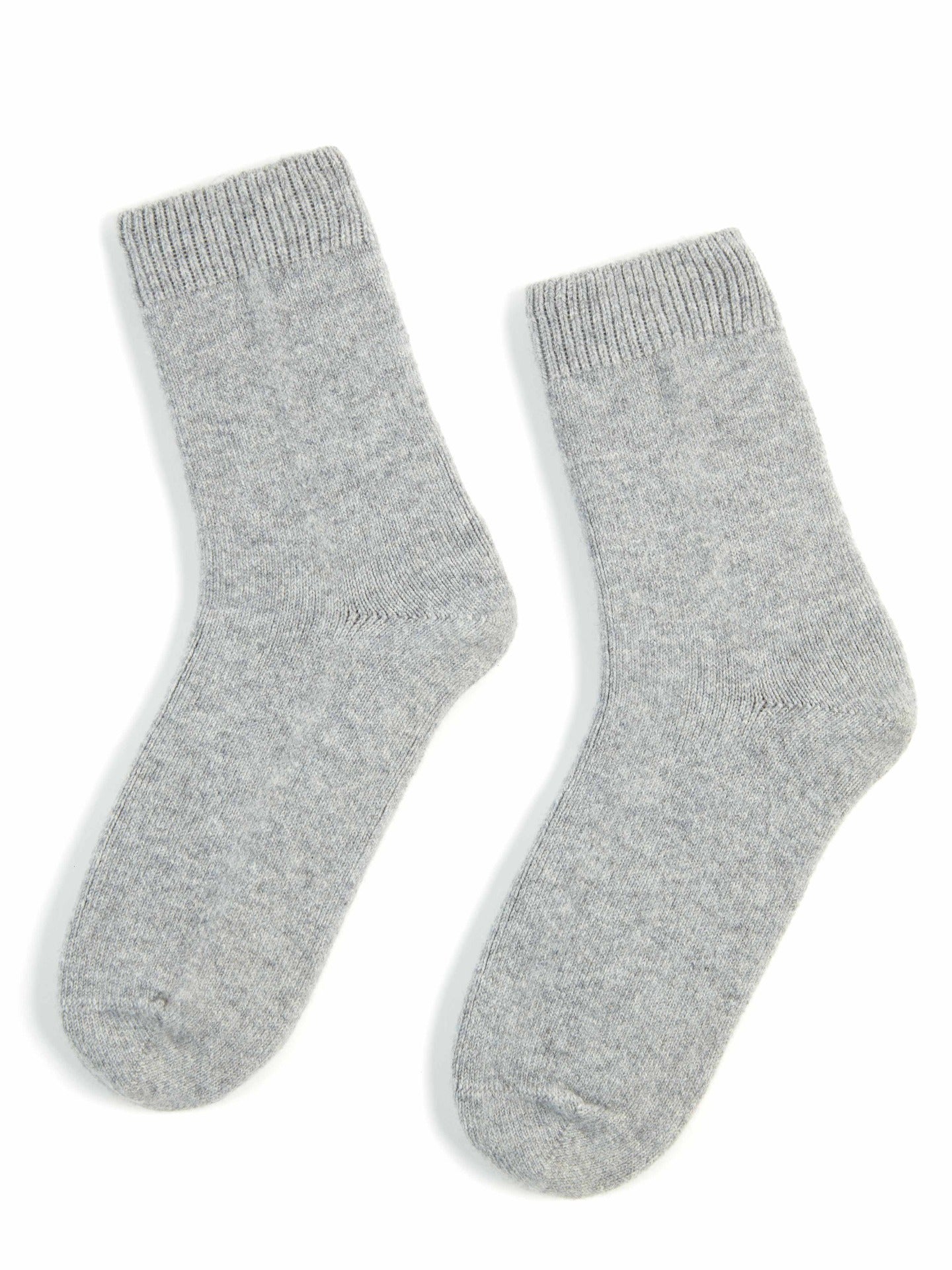 Unisex Cashmere Rib Knit Bed Socks Gray - Gobi Cashmere