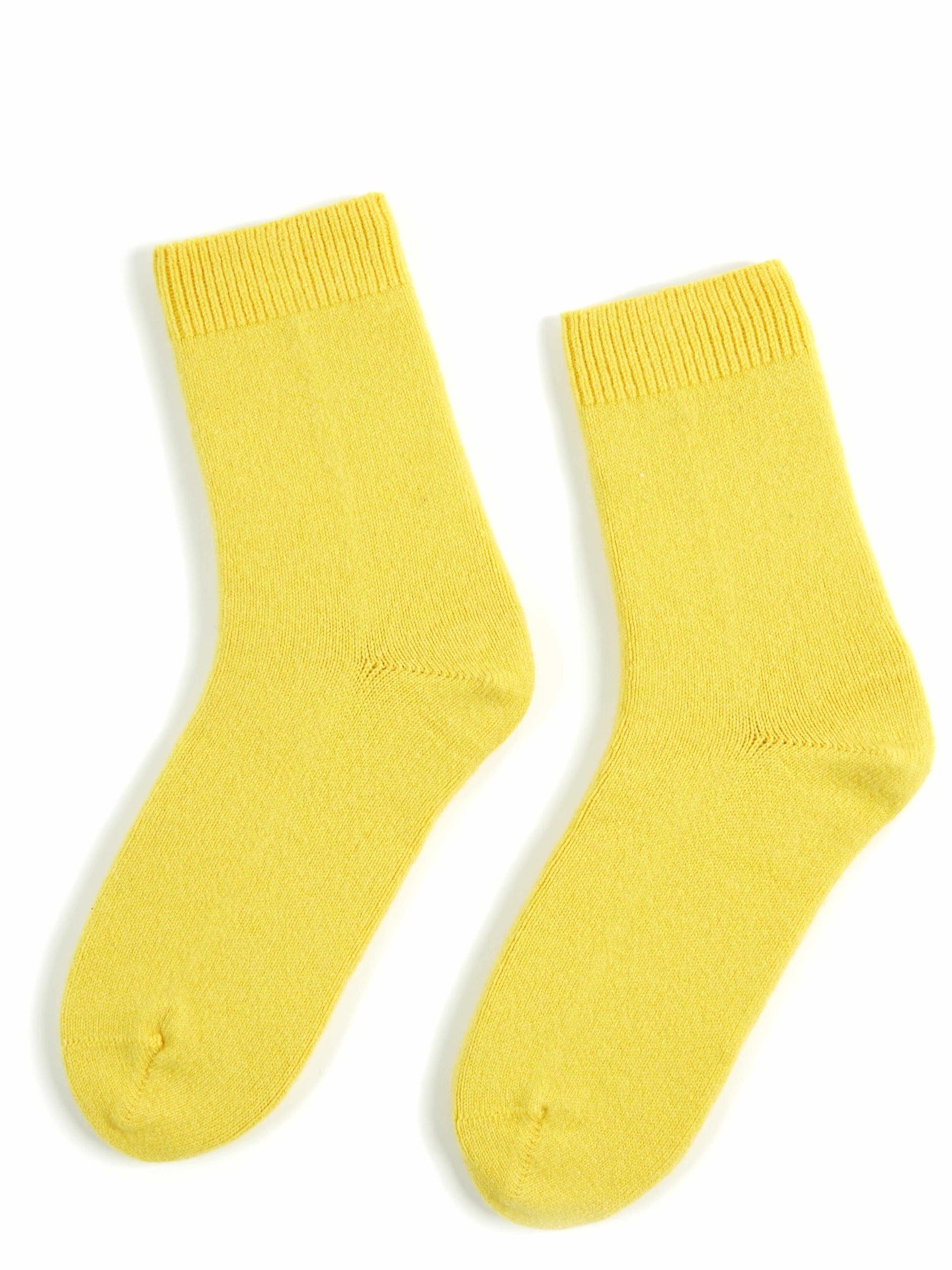 Women's Cashmere Basic Socks Yellow - Gobi Cashmere