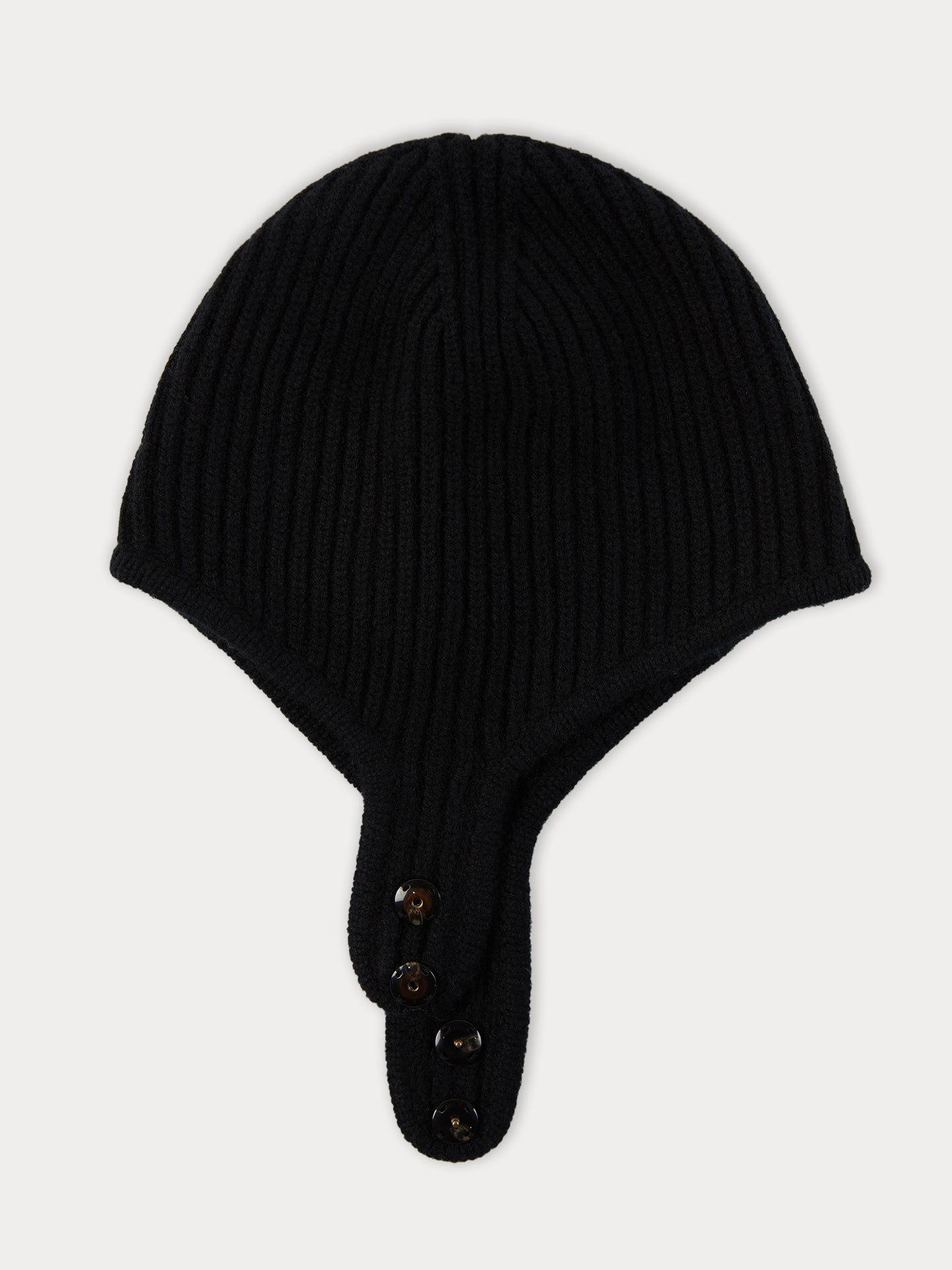 Unisex Cashmere Knitted Aviator Cap Black - Gobi Cashmere