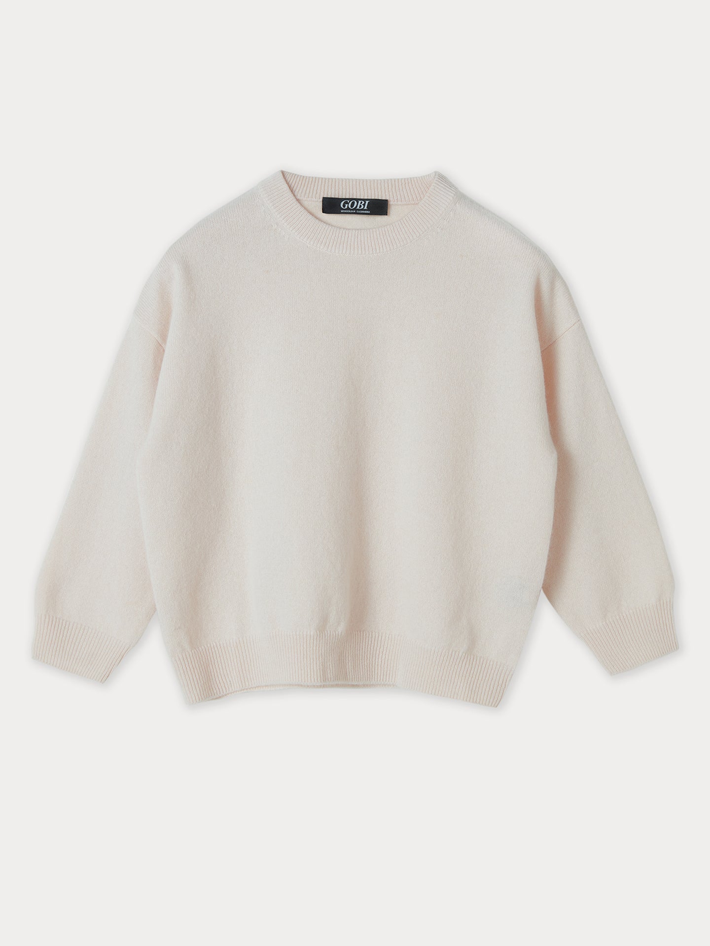 Kids Cashmere Crew Neck Sweater Bridal Blush - Gobi Cashmere