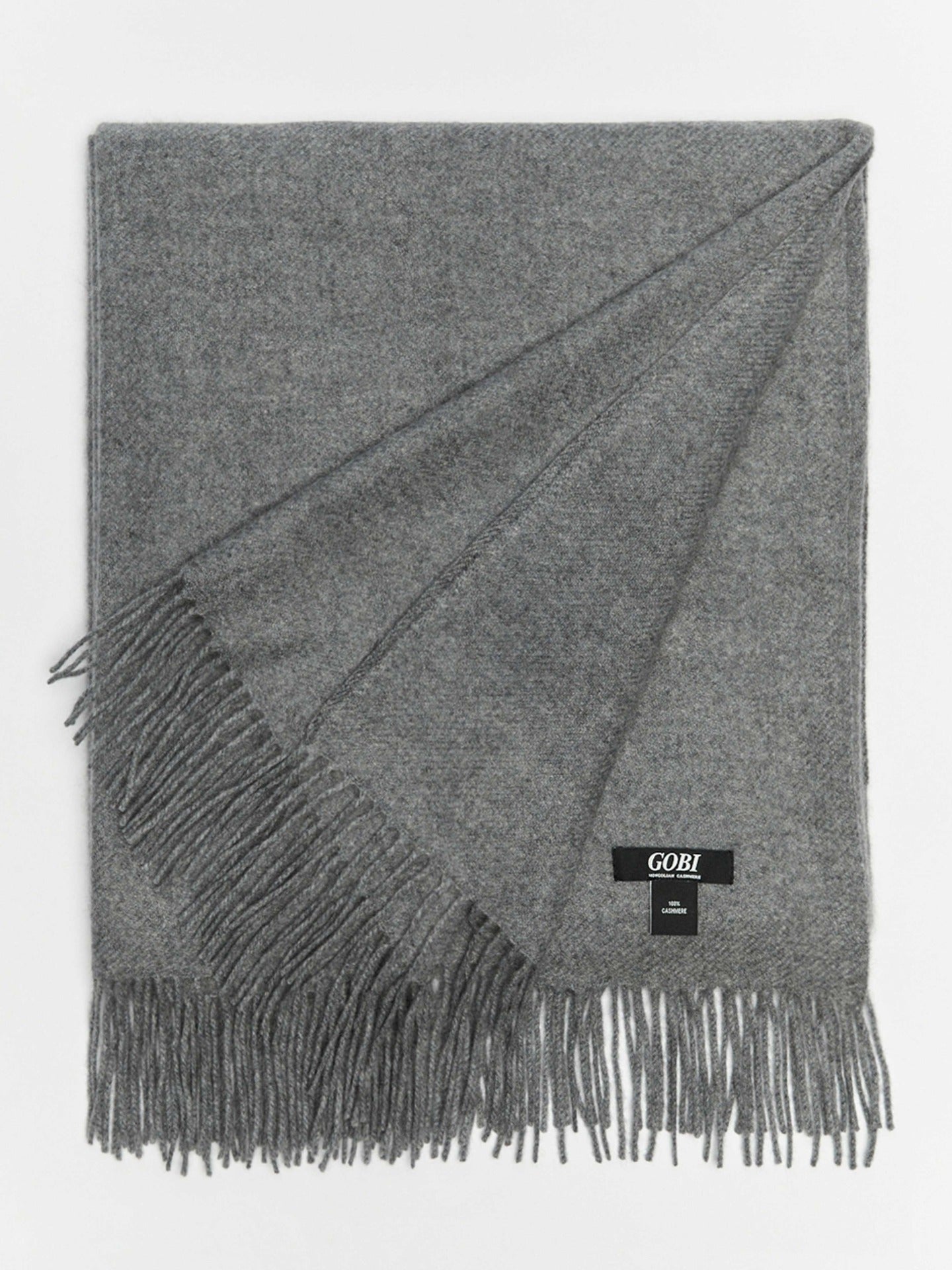 Cashmere Large Blanket With Fringe Vapor Blue -  Gobi Cashmere