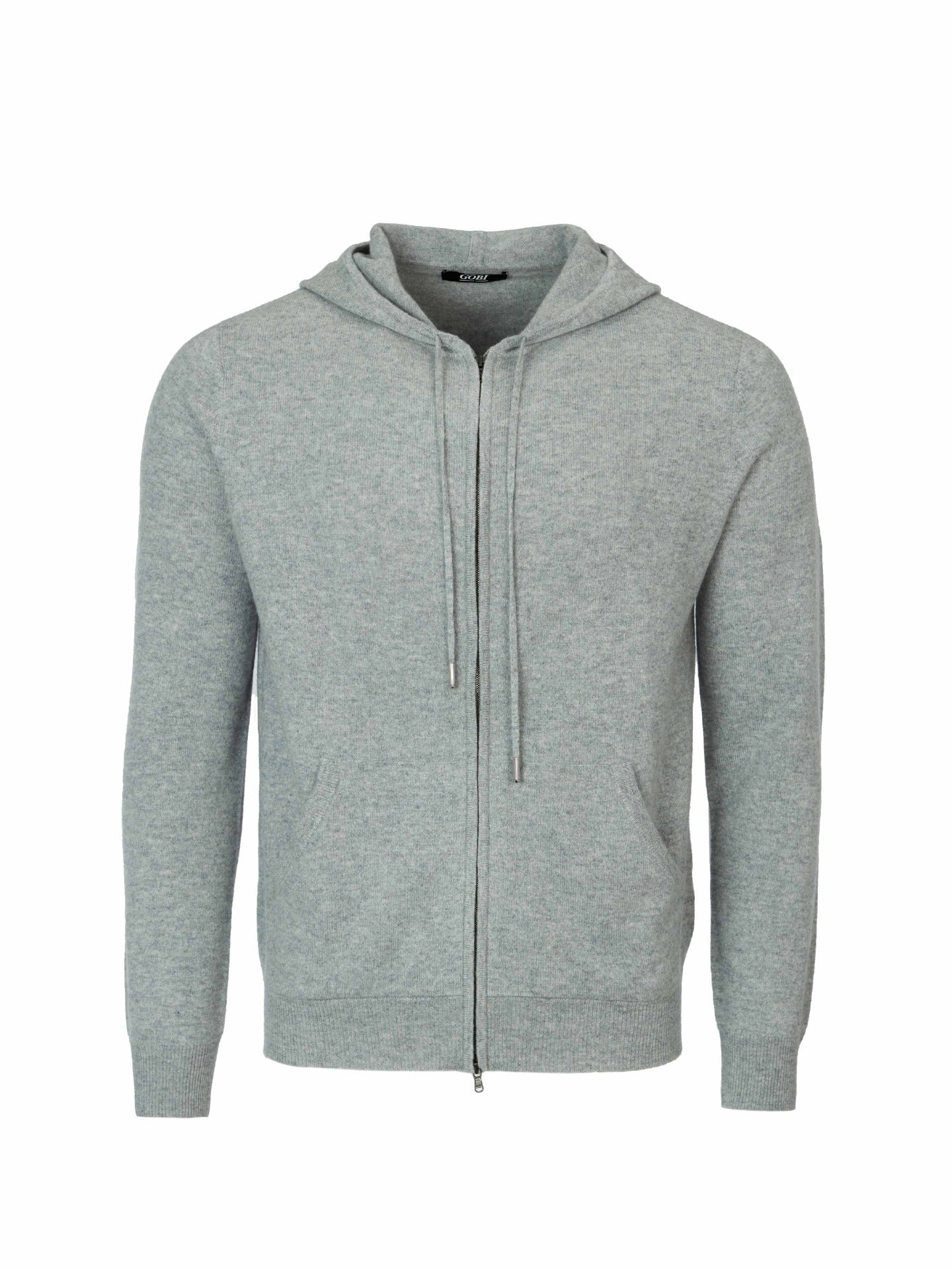 Men's Cashmere Zip Hoodie Gray - Gobi Cashmere