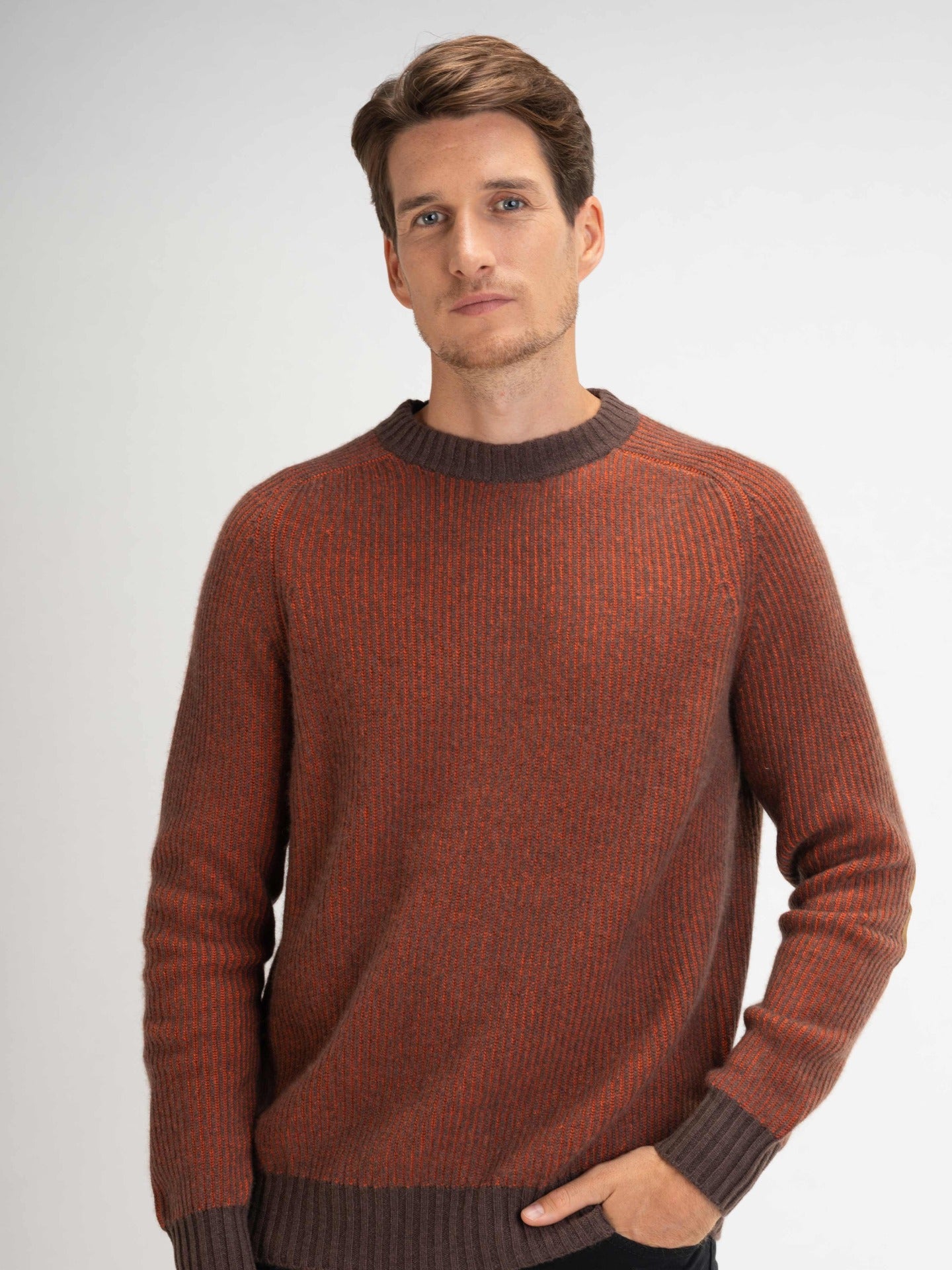 Cashmere Rib Knit Crew Neck