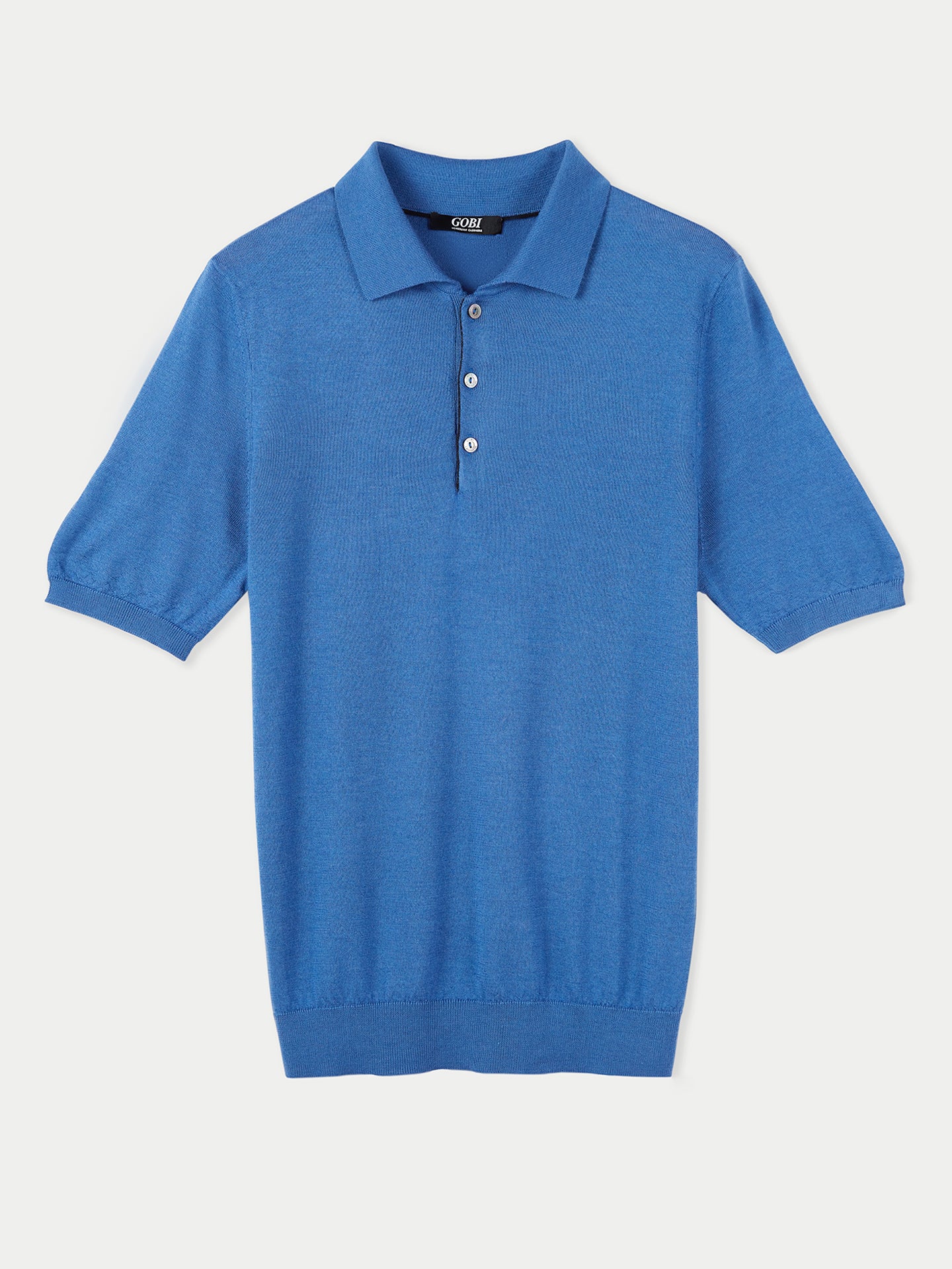 Men's Cashmere Polo Shirt Navy - Gobi Cashmere