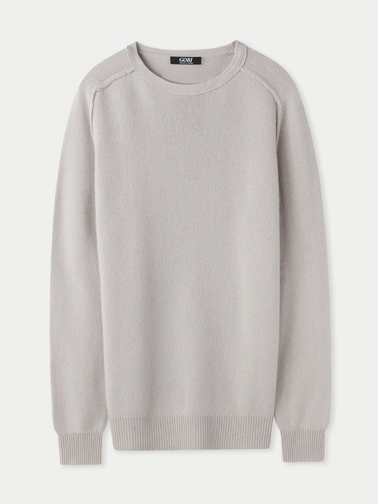 Men's Cashmere Mouliné Crew-Neck Chateau Gray - Gobi Cashmere