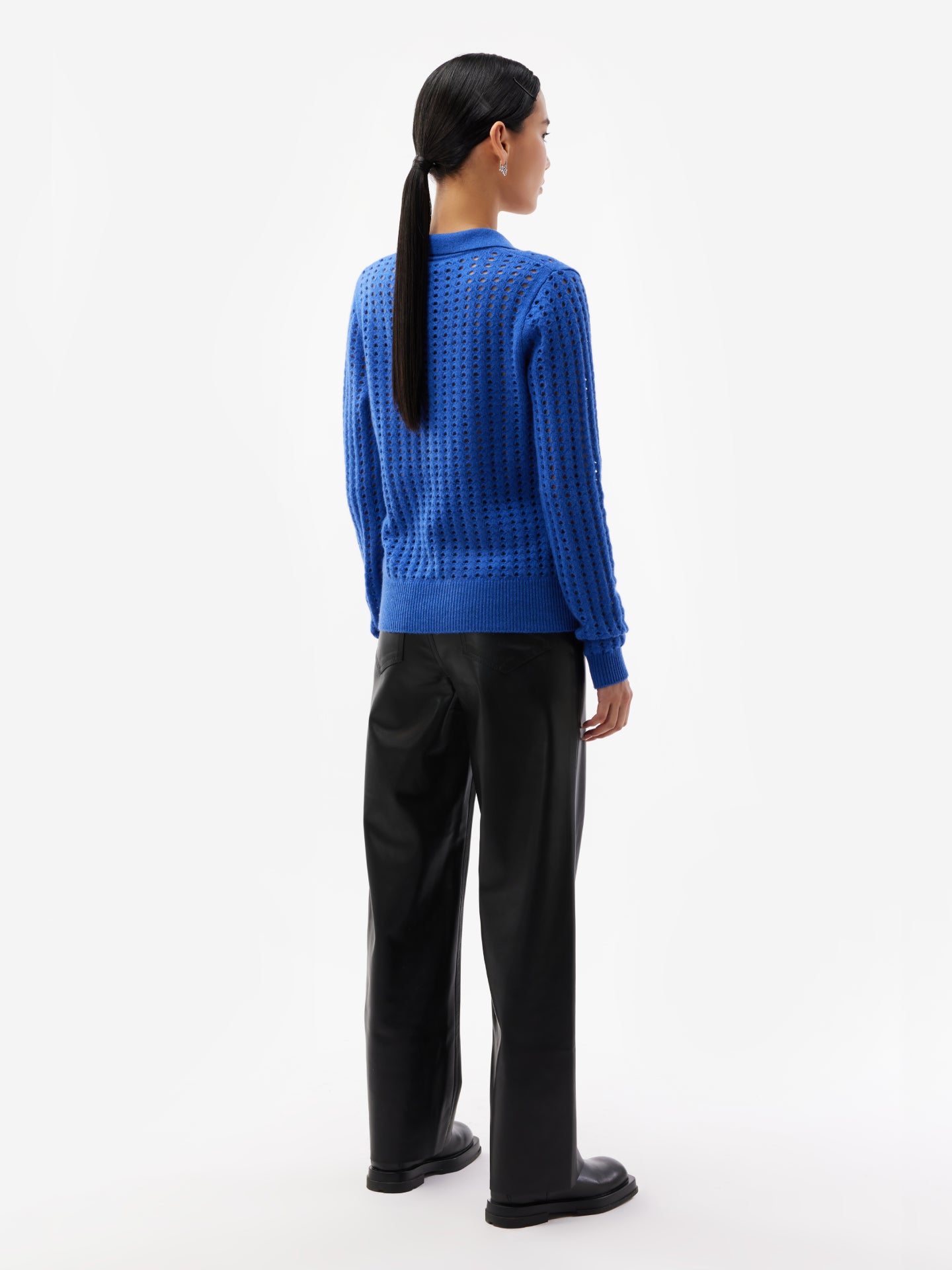 Women's Cashmere Intarsia Knitted Sweater Navy - Gobi Cashmere, S-M / Strong Blue / UK39-1323/546/1743/755/1437/1534