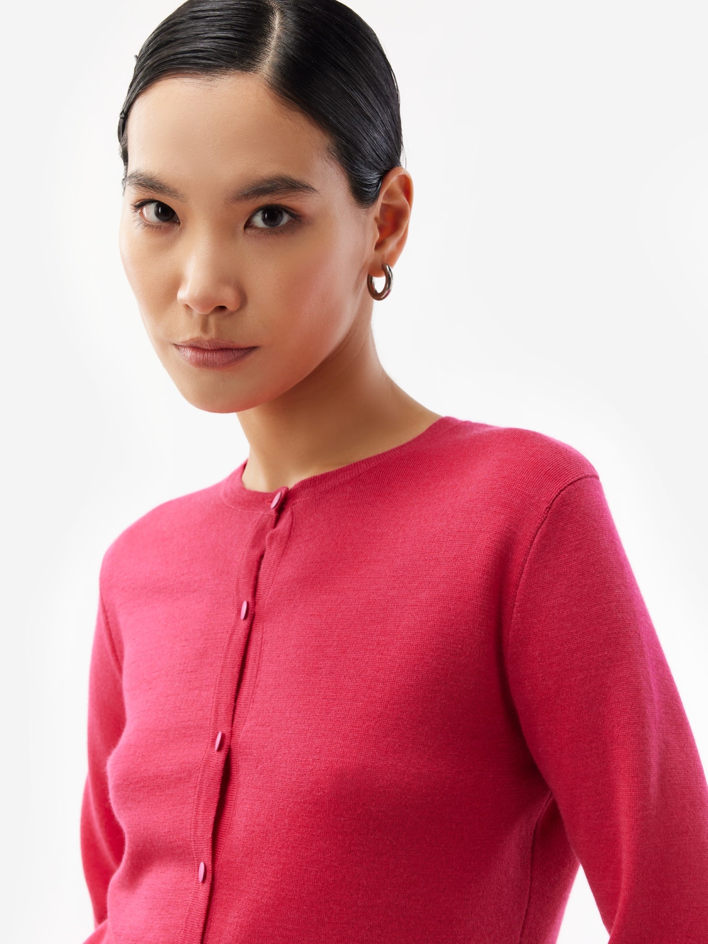Women's Silk Cashmere Cropped Cardigan Pink - Gobi Cashmere