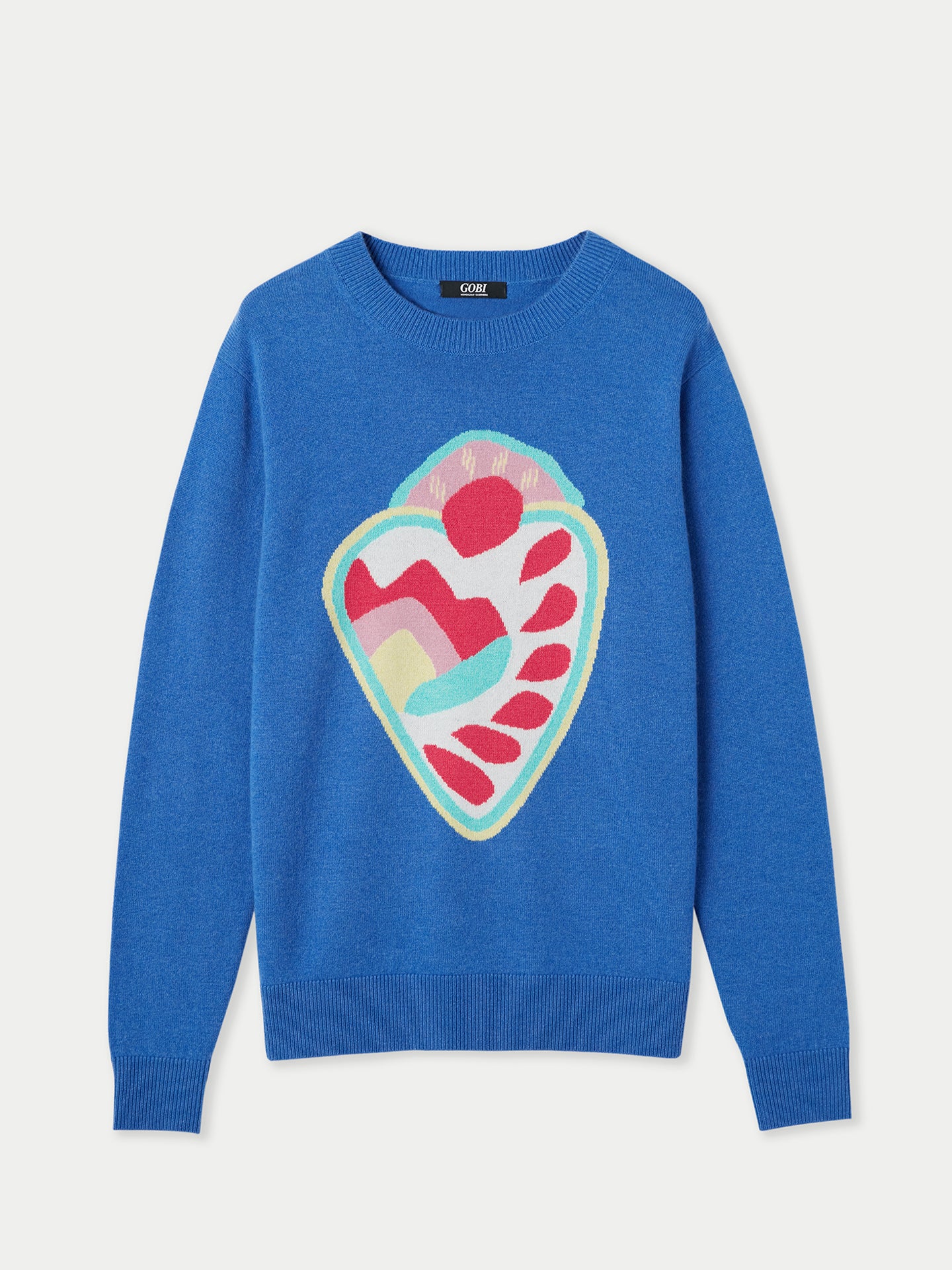 Blue Wool Cashmere Intarsia Sweater