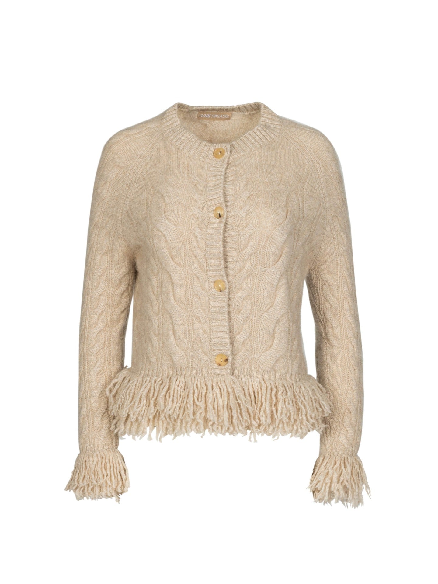 Organic Color Fringe Hem Cardigan