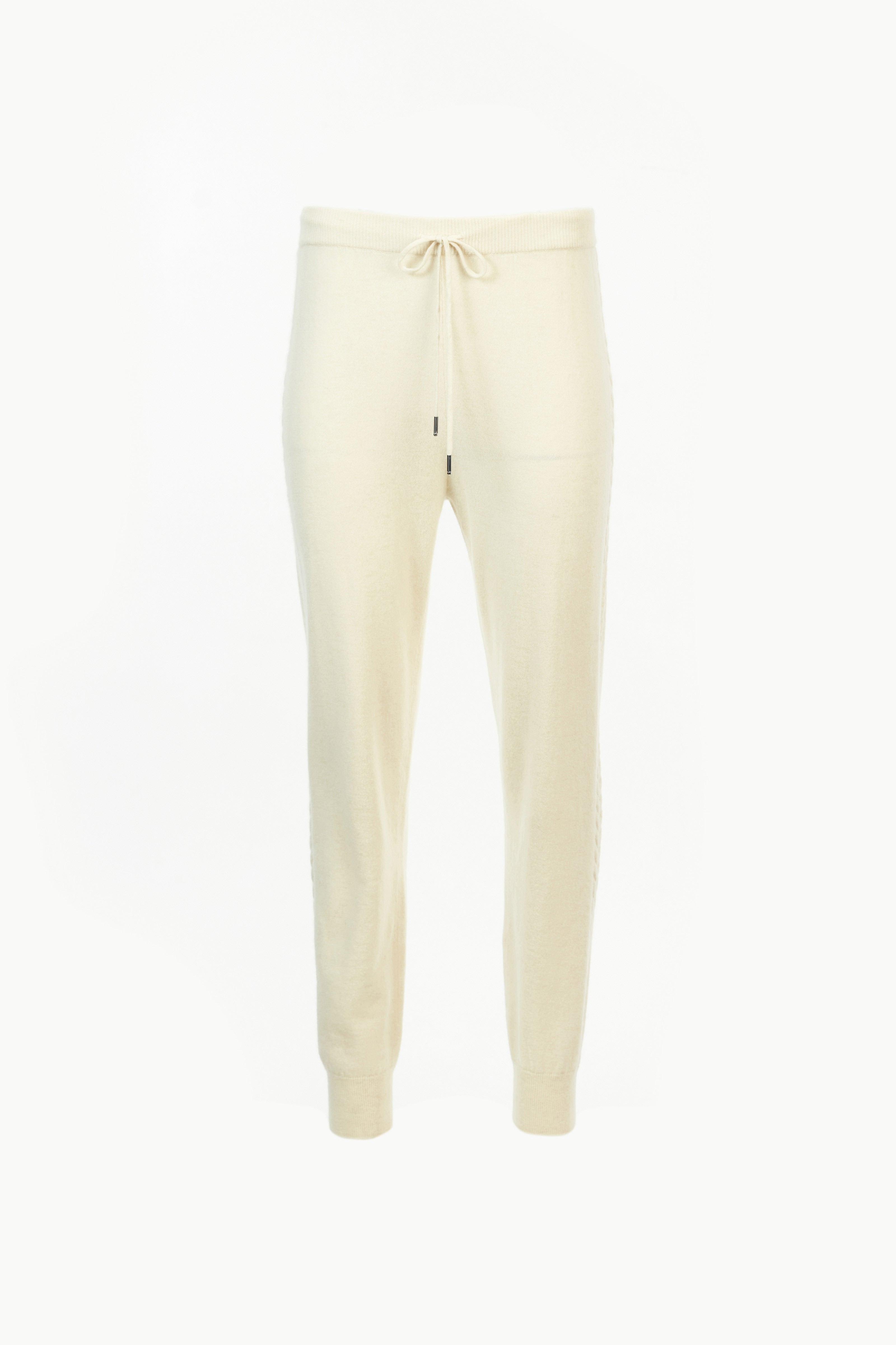 Beige & White Stripe Sweatpants - 100% Mongolian Cashmere – Battulga  Cashmere