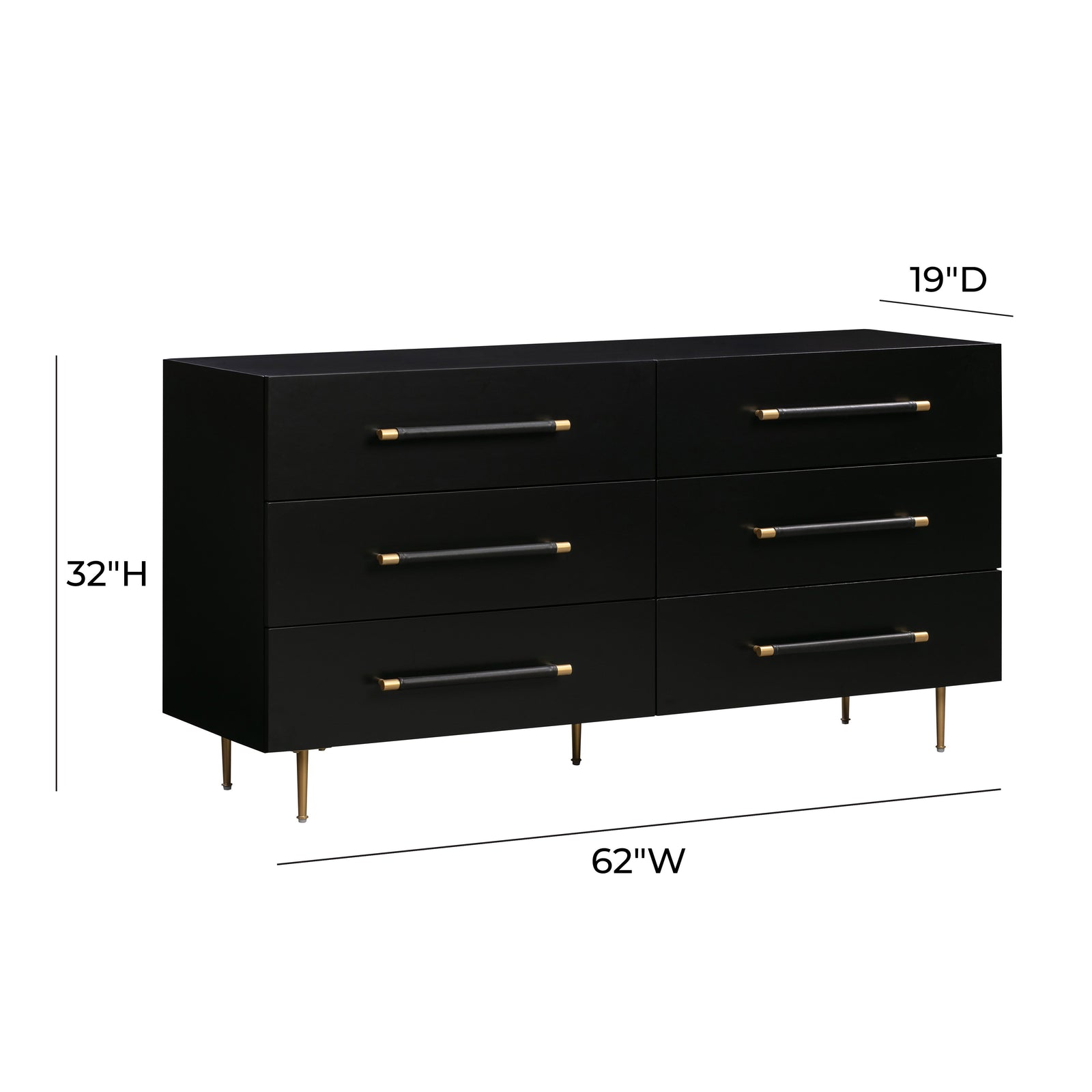 Trident 6 Drawer Dresser – Hollywood Glam Furnitures