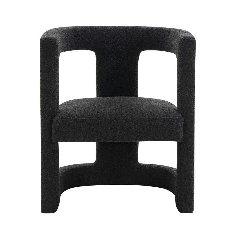 black boucle armchair