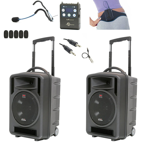 Aquatic Portable Sound System with (2) TV10 Speakers and Waterproof Microphone