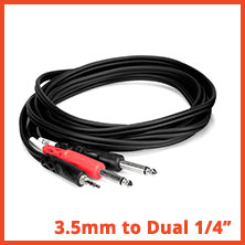 3.5mm TRS to Dual 1/4" cable