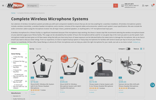 Sweat rating for fitness microphones