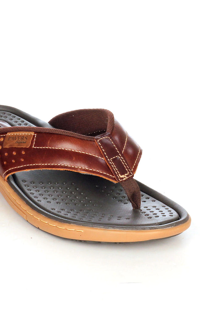 mens leather toe post flip flops