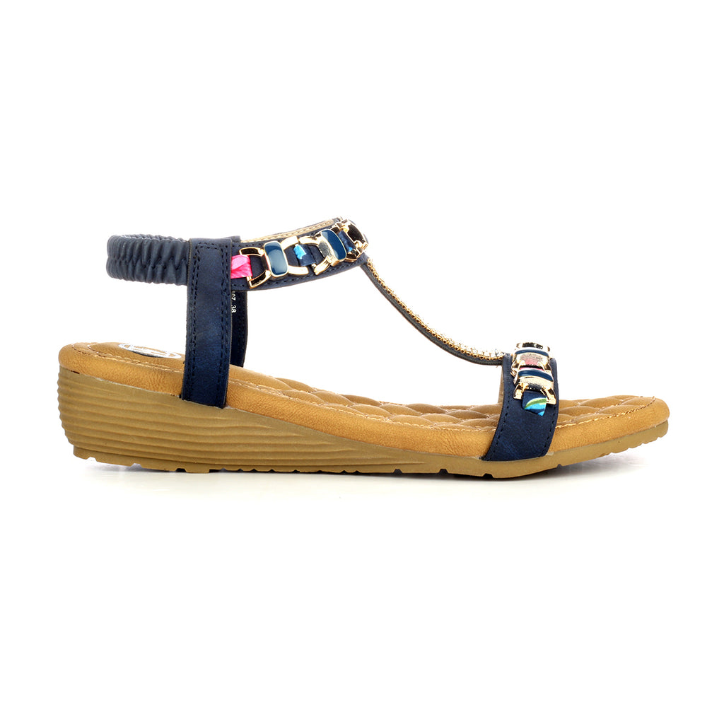 pavers navy wedge sandals