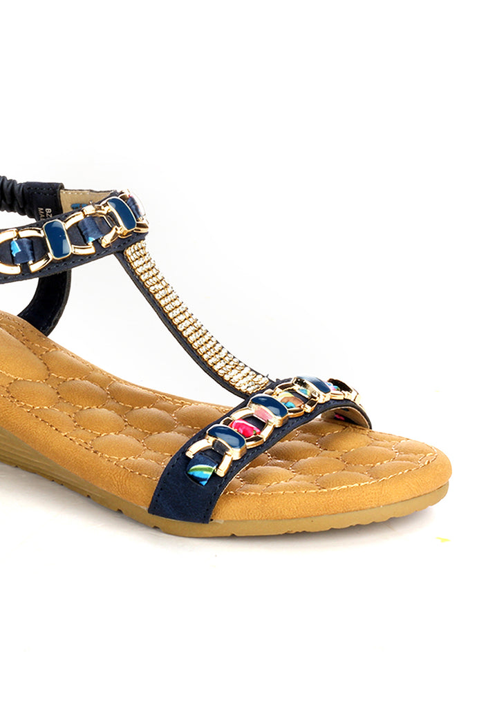 pavers navy wedge sandals