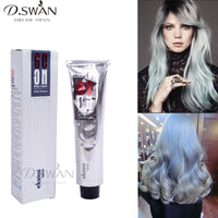 Sliver Gray Hair Color Dye Cream Grey Hair Colour Permanent Hair Dyeing Non Toxic Hair Style Cream 100ml