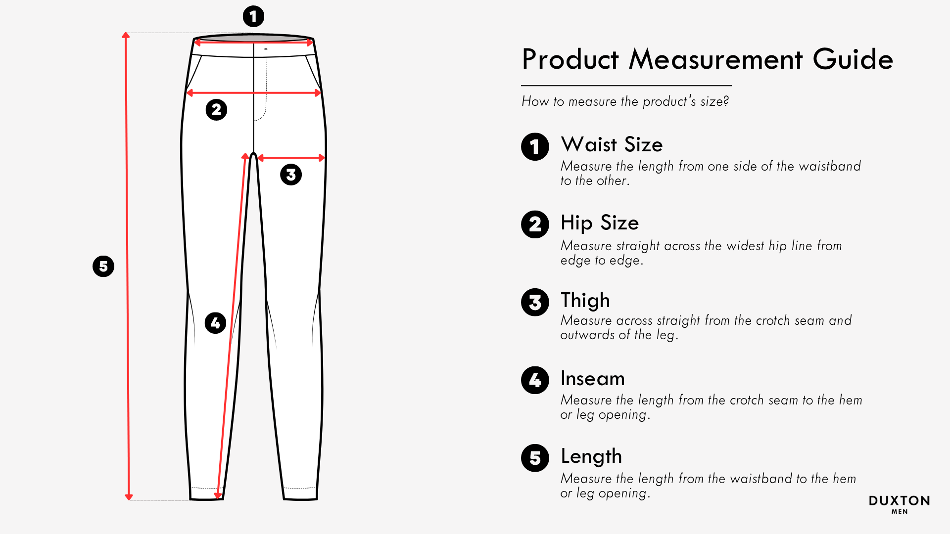 Size Chart & Guide Page - Relaxed Cotton Pants