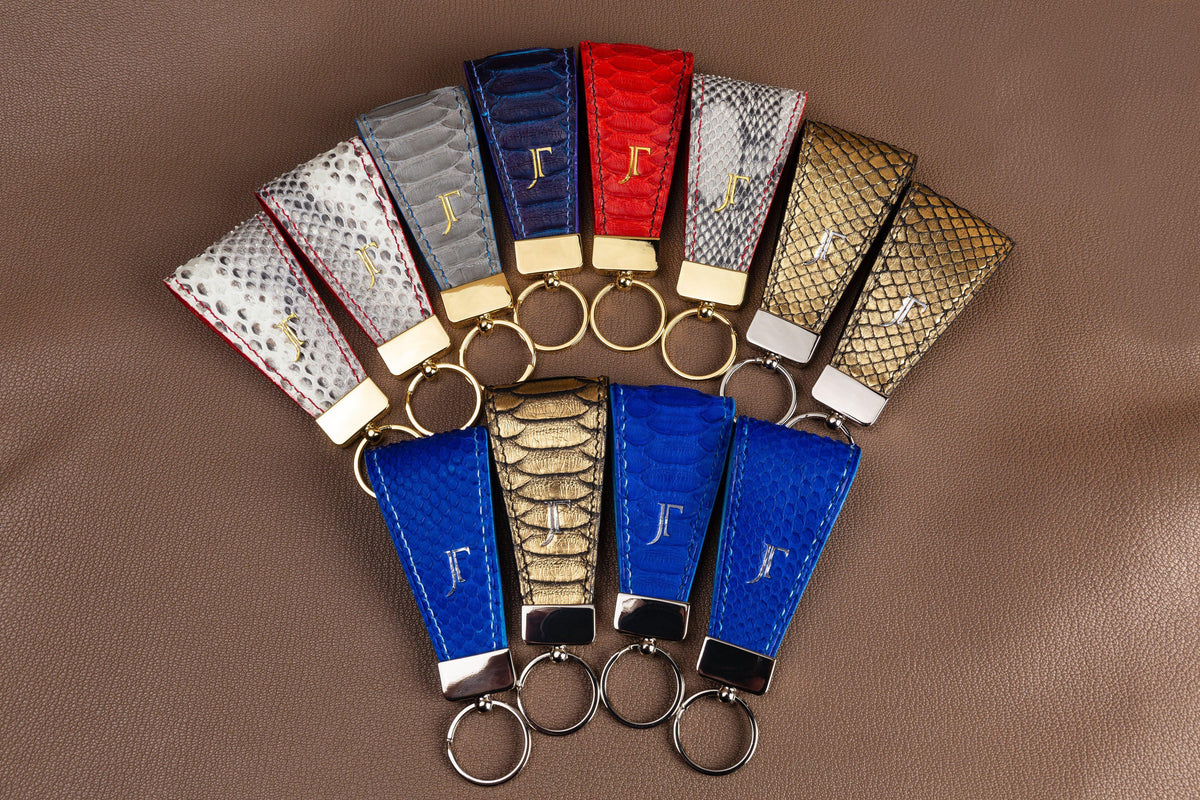 Tamagini Leather Luxury Keychains - French Calf Yellow EPI w/ Silver Hardware