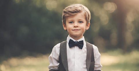 little boy wearing a boy  bowtie