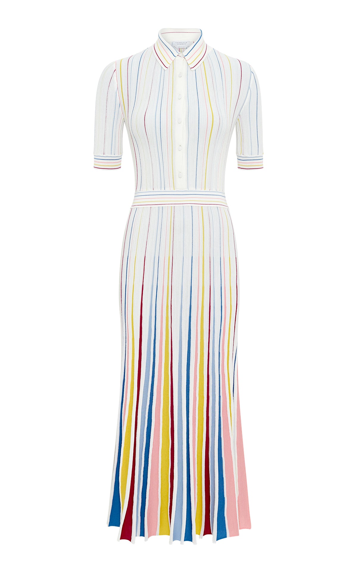 Gabriela Hearst Calypso Pinstripe Knit Midi Dress In Ivory Multi Merino Wool In Ivory Multi