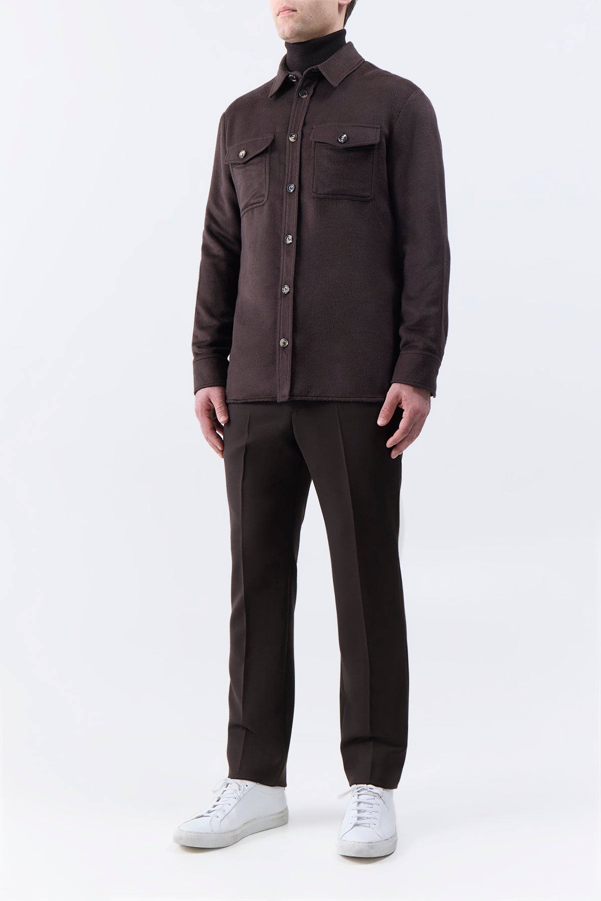 Gabriela Hearst Lucas Overshirt In Chocolate Winter Silk In Chocolate
