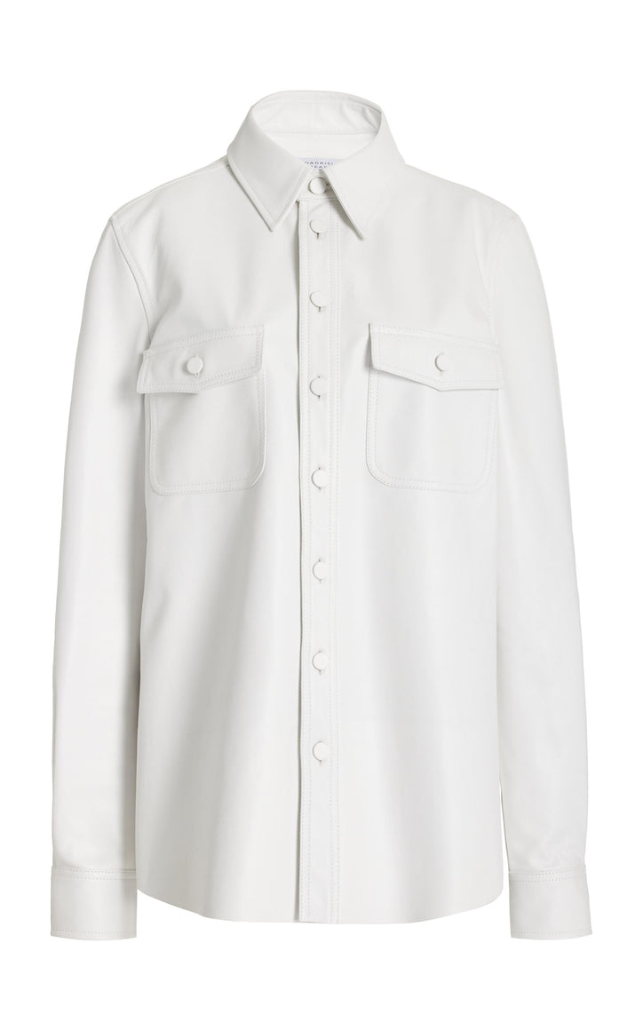 John Austin Cashmere Shirt Jacket in Beige - Gabriela Hearst