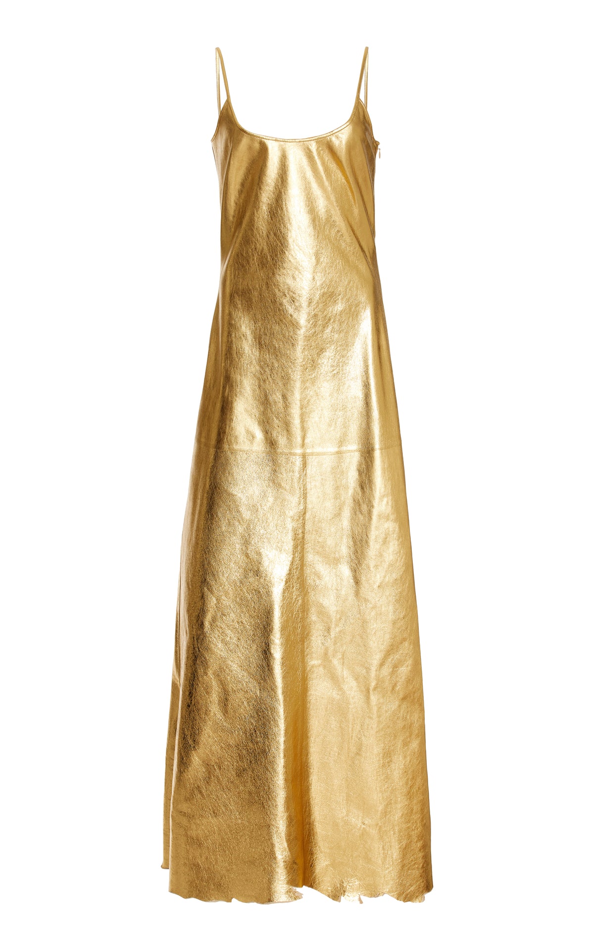 40s Yellow Satin Full Slip Dress, Bias Cut, L' Elegance