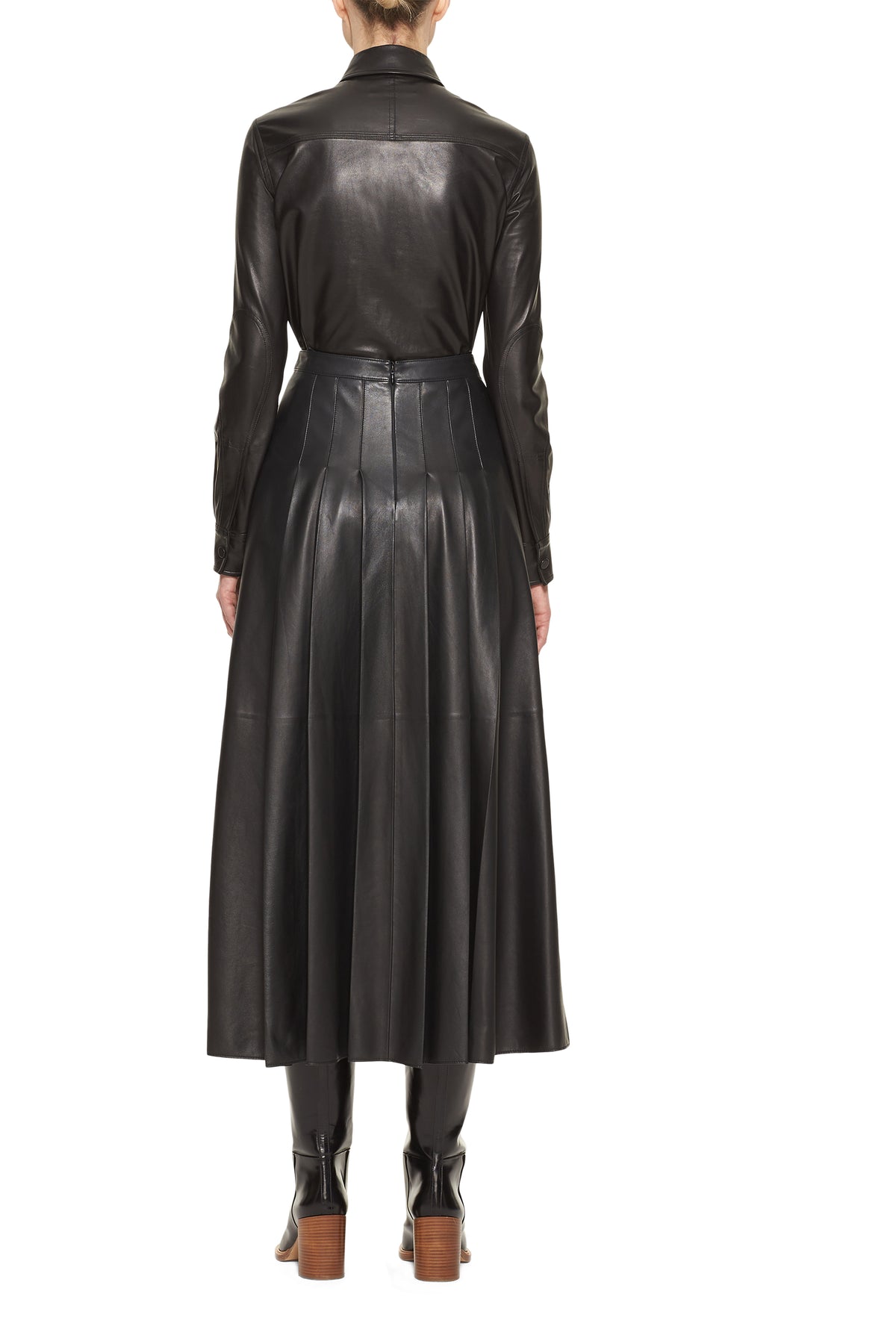 black long pleated skirt