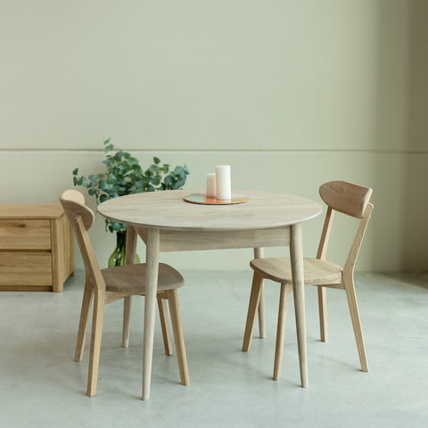 NordicStory mesa de comedor pequena extensible de madera maciza