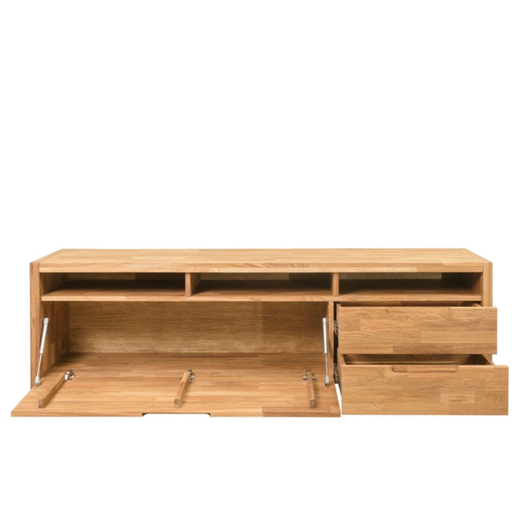 NordicStory Mueble de TV de madera maciza de roble Combo 1 170 x 41 x 35  cm.