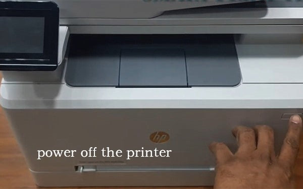 Unplug and power off the HP printer