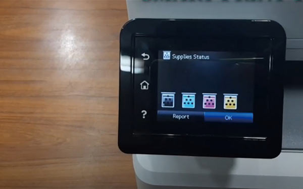 Tap on the supplies option on the printer display
