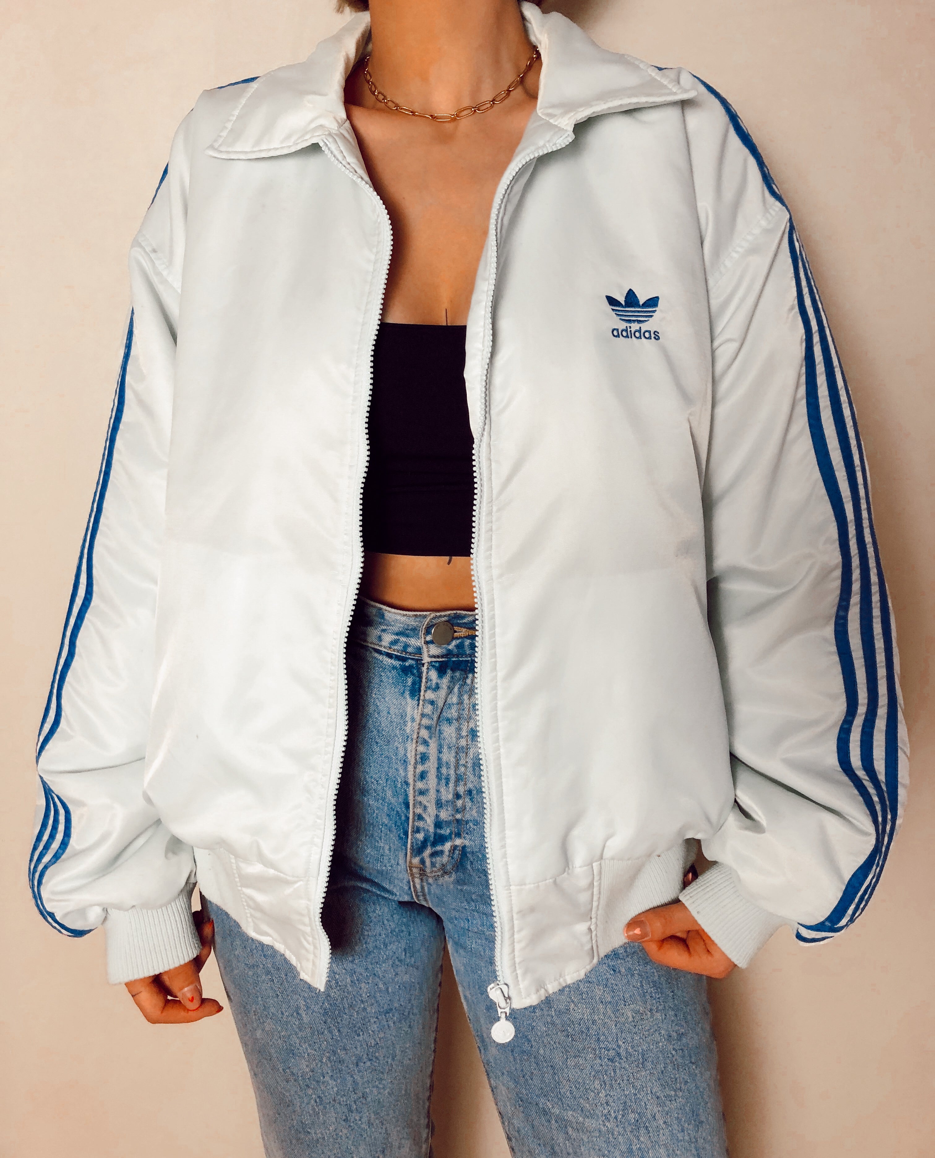 veste adidas bleu ciel