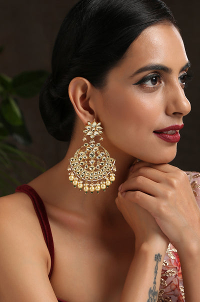 White Kundan Chandbali 7688-1325 – Dazzles Fashion and Costume Jewellery