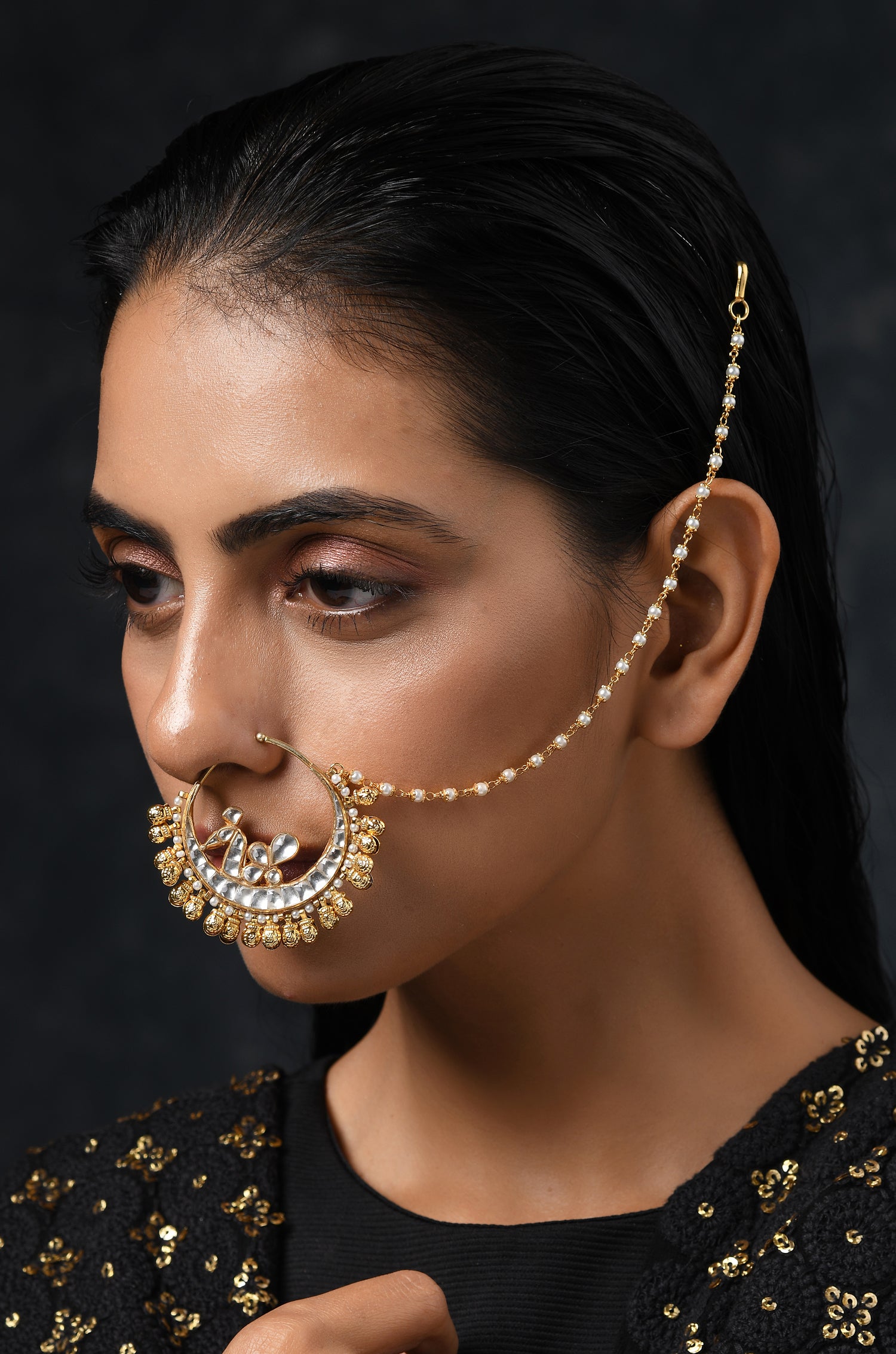 Diya Kundan Gold Nosepin – Paisley Pop Shop